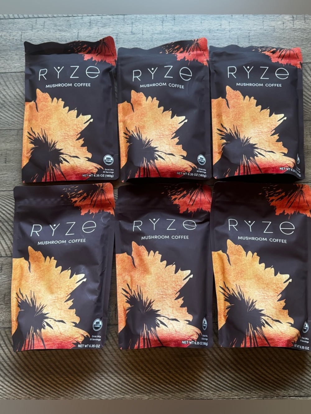 RYZE Mushroom Coffee 180 Servings 6 Packages NEW 3/20/27